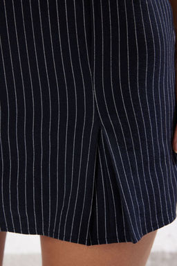 Lacivert Cizgili A Kesim Mini Dokuma Elbise TWOSS25EL00202 - Trendyolmilla фото 5