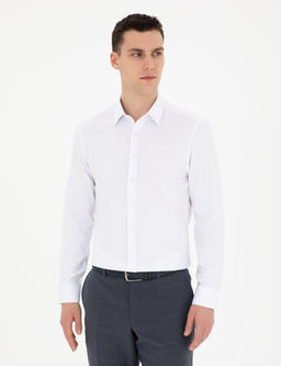 Beyaz Slim Fit Arm_rl_ Uzun Kollu G_mlek
