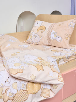 Постельное белье детское поплин с простыней на резинке - Медвежата Детский