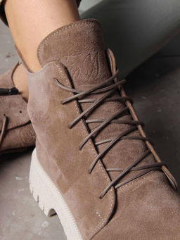 Ботинки 228.V.1541be. Коричневый капучино замша/Мех