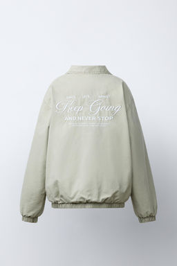 EMBROIDERED TEXT BOMBER JACKET - Zara фото 5