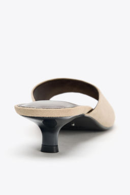 SUEDE KITTEN HEEL SANDALS - Zara фото 11