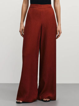 Широкие фактурные брюки из вискозы / Zarina  фото 2