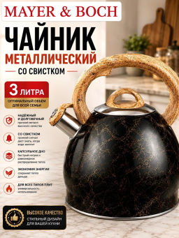 40652 Чайник 3 л со свистком нерж MB (х12)