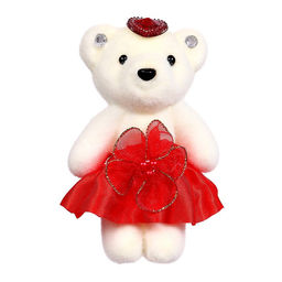 Цена за 12 шт. Игрушка из пенопласта «Мишка в юбочке», на ушках камушки, МИКС