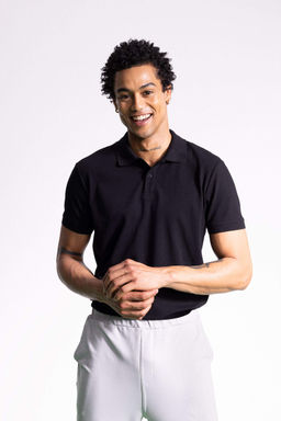 DeFactoFit Slim Fit Dar Kesim K?sa Kollu Pamuklu Sporcu Polo Tisort фото 2