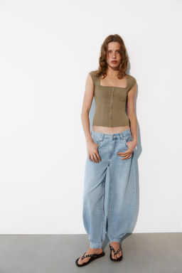 TOP CORSETERO STRETCH / Khaki oscuro