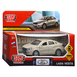 Машина металл LADA vesta 11,5 см, двери, бежевый