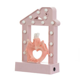 Фигурка светящаяся RISALUX Влюбленные, 14хLED, ночник, 4000 К, USB, 3?АА, розовый, 24.5?7?15.5 см