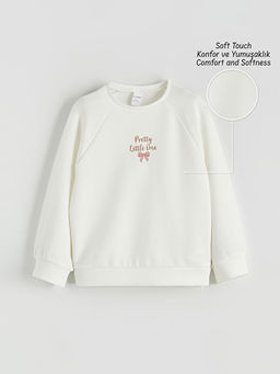 Bask?l? Soft Touch K?z ?ocuk Sweatshirt