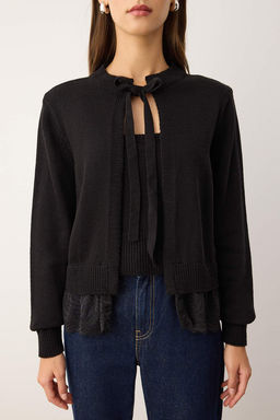 Tas 2li Etek Ucu Dantel Garnili Triko H?rka-Bluz Tak?m TWOAW26HI00019 - Trendyolmilla фото 8