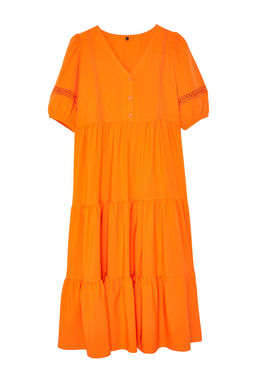 Turuncu Duz Shift Poplin Midi Elbise TWOSS24EL00906 - Trendyolmilla фото 6
