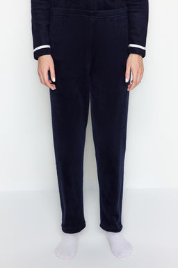 Trendyolmilla Pudra Biye Detayl? Uyku Bantl? Polar Kal?n K?sl?k Orme Pijama Tak?m? THMAW22PT0357