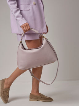 Кожаная сумка Deboro 30900 розовый дым