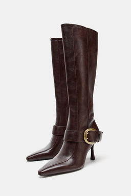 HIGH-HEEL BOOTS WITH METAL BUCKLE - Zara фото 10