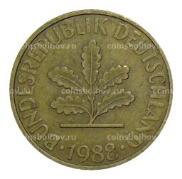 Монета 10 пфеннигов 1988 года D Германия