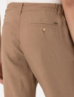 Kahverengi Carrot Fit Keten Kanvas Pantolon - Pierre cardin фото 6