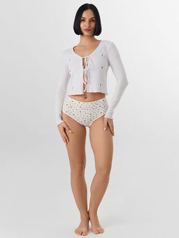 Цена за 2 штуки! Трусы макси женские бежевые с цветочным принтом - Mark formelle фото 6