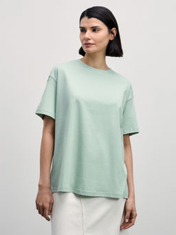 Базовая футболка оверсайз из хлопка / Zarina  фото 3