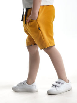 Шорты трикотажные 22-1649 чёрный/желтый - Mini maxi фото 11