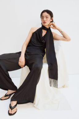 Top de sat?n con fular decorativo - H&m фото 5