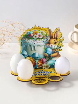 Подставка для 5 яиц Зайка, жёлтая, 17?14?10 см