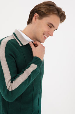 Erkek Regular Fit Polo Yaka Koyu Ye_il Kazak - U.s. polo assn фото 2