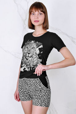 Арт. 285 Пижама с шортами 42-52 (6 шт) Цвет:верх-черный,низ-черный - Калинка фото 2