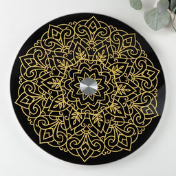 Подставка для торта вращающаяся Magistro Восток, d=32 см, стекло, чёрная  фото 9