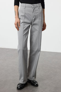 Gri Dikis Detayl? Yuksek Bel Wide Leg Pantolon TWOAW25JE00246