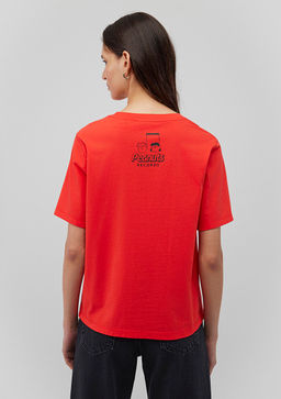 Snoopy Bask?l? K?rm?z? Tisort - Mavi фото 4