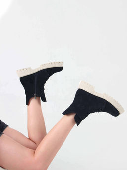 Ботинки 228.V.1541be. Черный замша/Мех