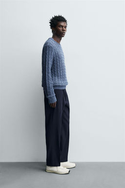 TEXTURED CABLE-KNIT SWEATER - Zara фото 4