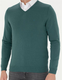 Ye_il Slim Fit V Yaka Basic Triko Kazak - Pierre cardin фото 6