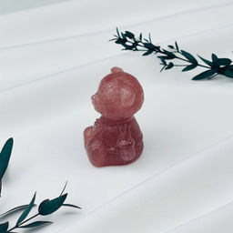 Фигурка Мишка из Клубничного кварца