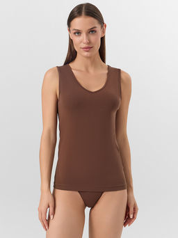 Майка женская бельевая коричневая