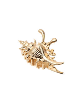 Цена за 6 шт. Краб для волос "Лейла море галант" раковина, 7,5 см, золото