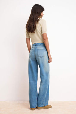 Mavi DOKUMLU Yuksek Bel %100 Pamuk Wide Leg Jeans TWOSS26JE00115 - Trendyolmilla фото 6