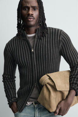 TEXTURED RIBBED JACKET - Zara фото 13