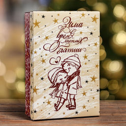 Цена за 5 шт. Коробка складная, крышка-дно,Зима время теплых объятий 30 х 20 х 9 см