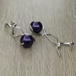 Серьги Гелена майорка фиолетовая - Agat77 фото 2