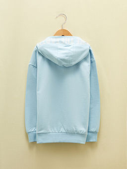 Kap??onlu Bask?l? Uzun Kollu K?z ?ocuk Sweatshirt - Waikiki фото 2