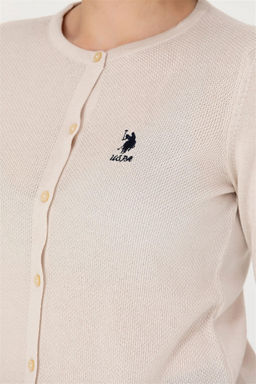 U. S. Polo Assn Женский кремовый базовый трикотажный кардиган - U.s. polo assn фото 7