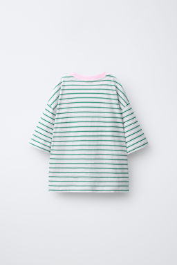 CAMISETA RAYAS BORDADO PENN  / Verde - Zara фото 2