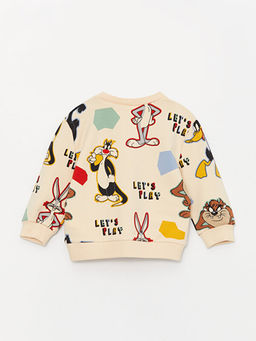 Bisiklet Yaka Looney Tunes Bask?l? Erkek Bebek Sweatshirt ve Pantolon 2li Tak?m - Waikiki фото 3