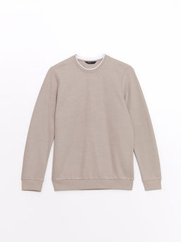Bisiklet Yaka Uzun Kollu Erkek Sweatshirt