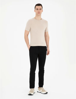 Bej Slim Fit Bisiklet Yaka Triko Ti__rt - Pierre cardin фото 4