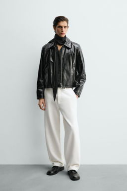 SHINY FINISH LEATHER JACKET