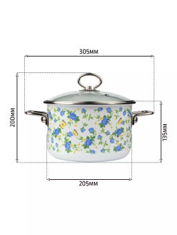 Кастрюля 4,0л цил. Summer Time 1SD205S белосн - Vitross фото 6