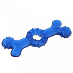 Игрушка для собаки Косточка бублик 17,5х6х1,5см, полипропилен, фактурная, прозрачные цвета микс (красный, синий, зеленый), Пэт тойс (Pet toys) (Китай)